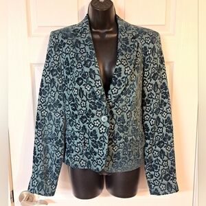 Emanuel by Emanuel Ungaro Green Flowered Blazer